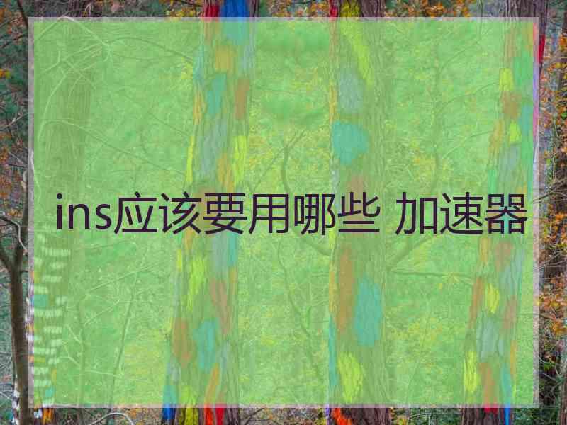 ins应该要用哪些 加速器