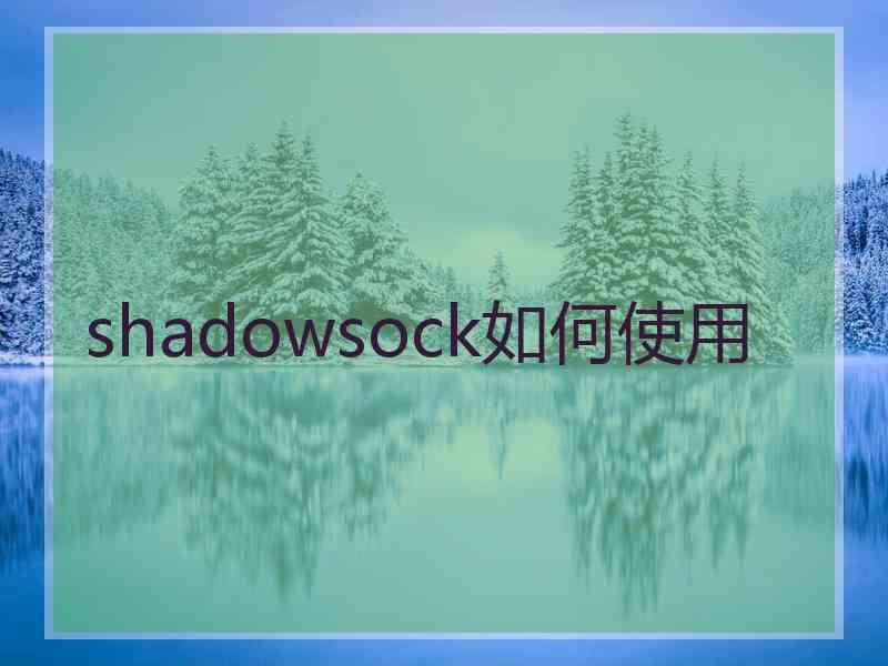 shadowsock如何使用