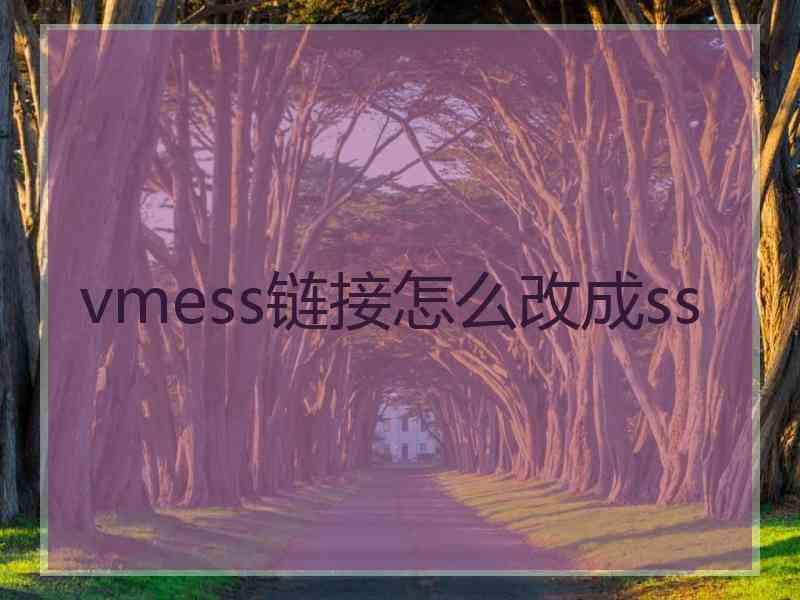 vmess链接怎么改成ss