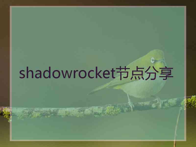 shadowrocket节点分享