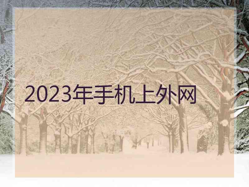 2023年手机上外网