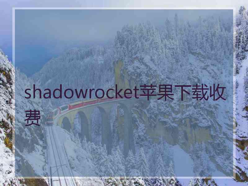 shadowrocket苹果下载收费