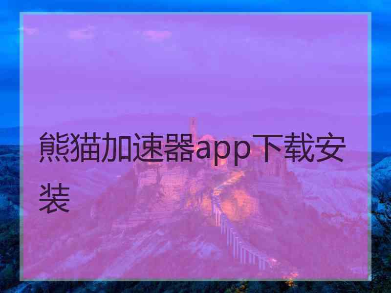 熊猫加速器app下载安装