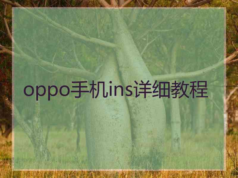 oppo手机ins详细教程