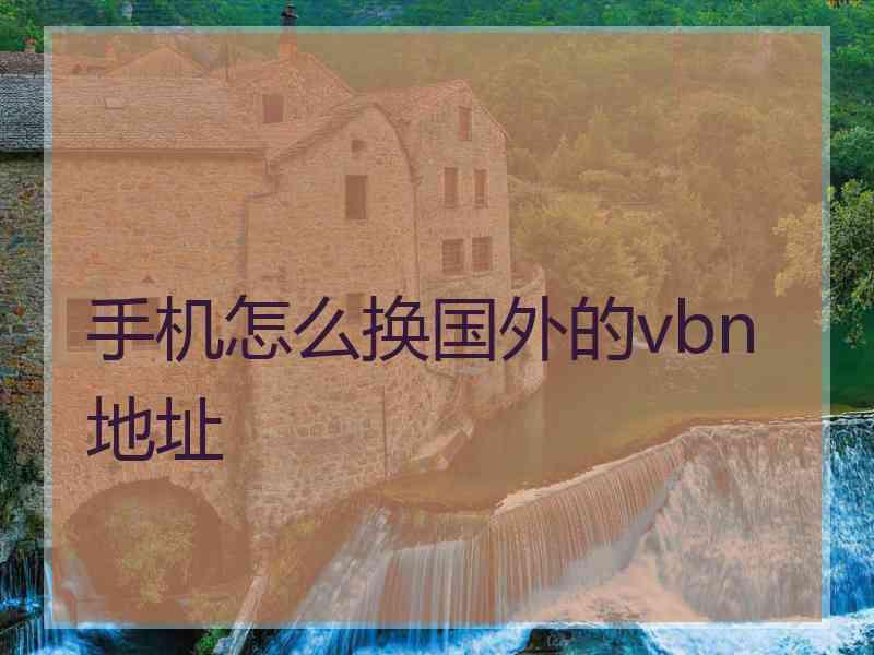 手机怎么换国外的vbn地址