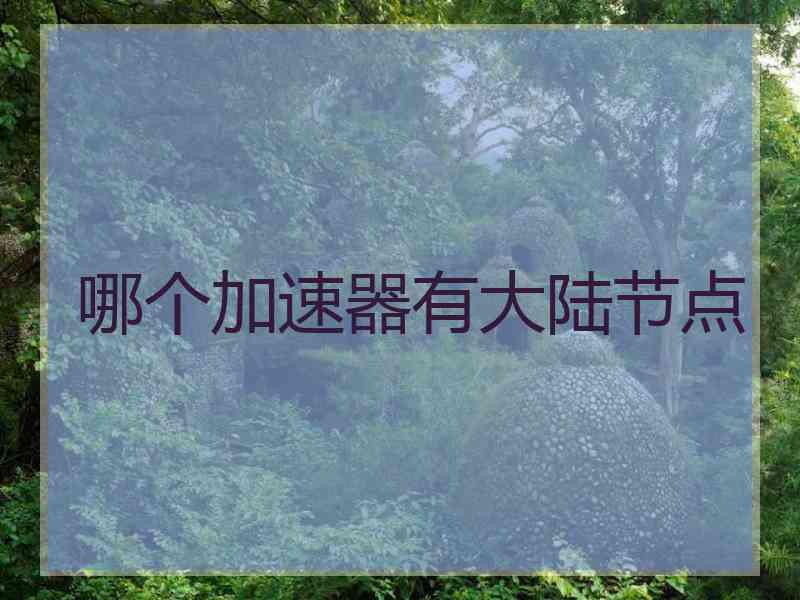 哪个加速器有大陆节点