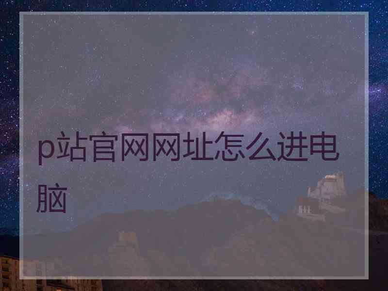 p站官网网址怎么进电脑