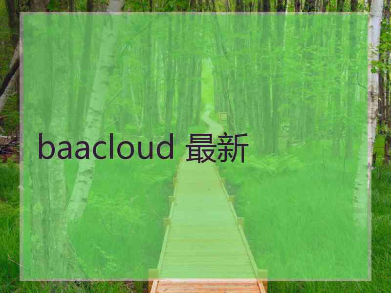 baacloud 最新